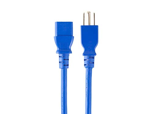 Monoprice 133604 18AWG Power Cable/Cord - 6ft - Blue 3 Conductor PC Power Connector Socket 10A (NEMA 5-15P to IEC 60320 C13)