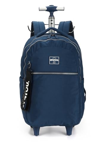 Mochila Escolar com Rodinhas Up4you Crinkle, G Azul - Luxcel