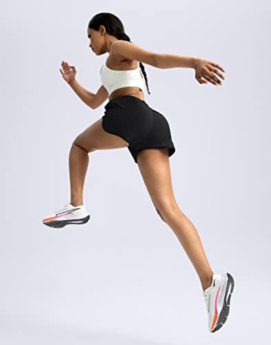 YYV Women's Running Shorts with Zipper Pockets Quick-Dry Elastic Waist Band Athletic Gym Shorts for Women with Liner2