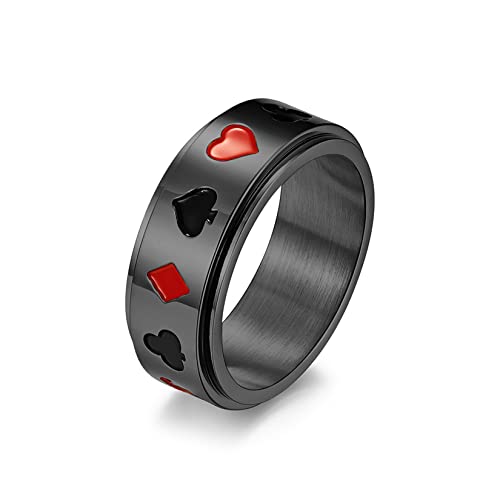 HMOOY Stainless Steel Spinner Ring
