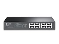 TP-Link 16-Port Gigabit Easy Smart PoE Switch with 8-Port PoE+, RJ45 ports, 110W Budget, Plug & Play, Energy Power Saving, Desktop/Rack mountable design, Network Expansion (TL-SG1016PE)