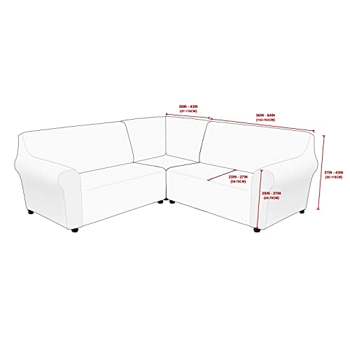 MINGPINHUIUS Sofabezug L Form Stretch Sofabezug aus Samt für 5 Sitzer Ecksofa, Anti Rutsch Sofa Überzug L Form Dicker weicher waschbarer Möbelschutz