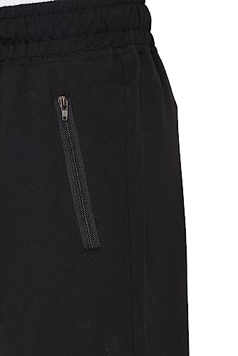 Image of Plus Size Cotton Loop Knit Lowers for Men, Zip Pocket, Night Pant, Joggers, Sports Trousers, Gym n Lounge Wear Track Pant for Boys Black 3XL