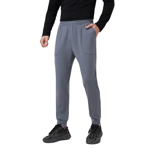 Men's Merino Wool Base Layer Pants –Breathable, Warm Thermal Leggings for Hiking, Outdoor Sports