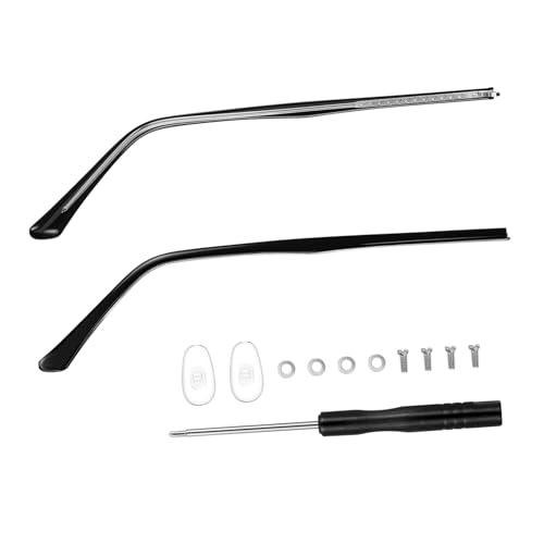 Patillas de gafas de silicona y metal negro Tofficu de repuesto fáciles de desmontar