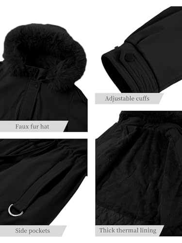 Bellivera Women's Plus Size Parka Jacket Long Winter Warm Hooded Zipper Coat4