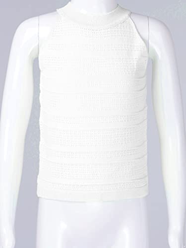 Kids Summer Cotton Plain Color Sleeveless Tank Top Halter Neck Knitted Vest Outdoor for Girls3