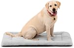 Pad de lit pour chien moyen/grand, ultra-soft, lavable en machine et antidérapant, coussin de couchage confortable pour chiens moyens/grands, gris, 36L x 23W Pouces