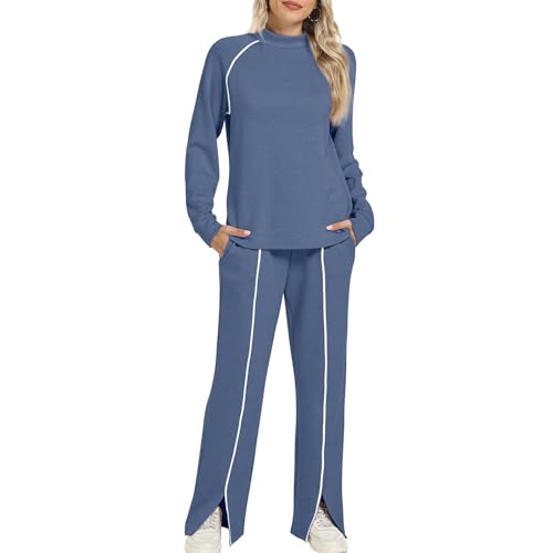 Pull col bénitier femme et pantalon jambes larges pour ensemble de jogging - 6