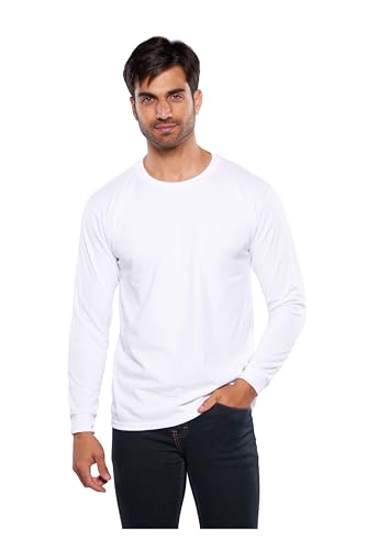 Recopilación de Camisetas térmicas para Hombre los 10 mejores. 41 Alfani - Playera Manga Larga para Hombre Basica 100% Algodon Premium-Blanco-M