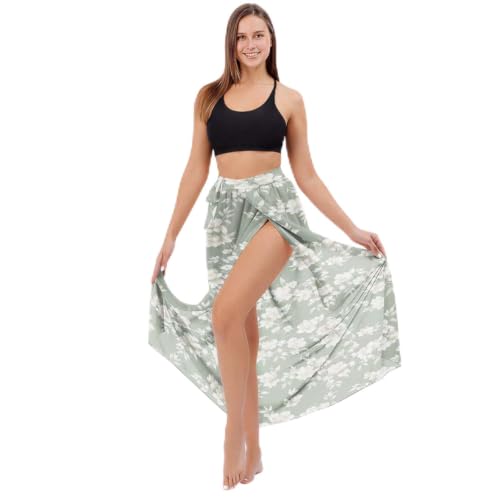 DOTBUY-SHOP Pareos Playa Mujer, 3D Impreso Vestido Playa Mujer para Bikini Cover Up Sarong Largo Toalla de Playa Suave Chal Protector Solar para Vacaciones Piscina (Rama Florida,Talla única)