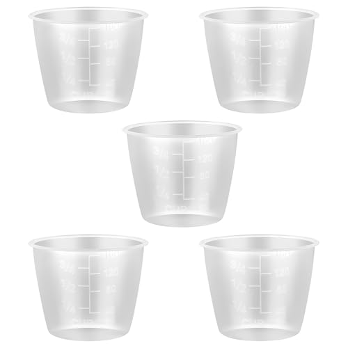 5PCS Plastic Transparent Rice Measuring Cups ï¼Œ160 ml fo