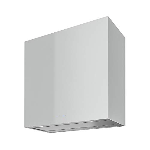 Futuro Futuro Lombardy White 36 Inch Wall-Mount Range Hood, Stainless Steel & White Glass, Led, Ultra-Quiet, With Blower #TOP2
