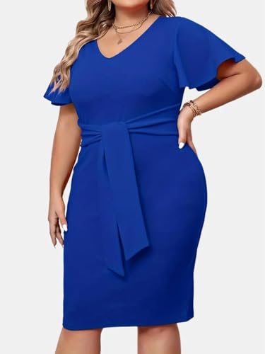 Image of KOTTY Women's Flowy Midi Round Neck Plus Size Dress