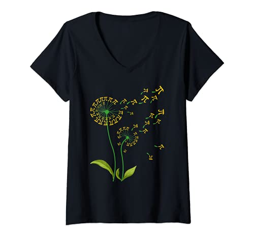 Femme Pi Dandelion Pi day Dandelion 3.14 Pi Number Math Dandelion T-Shirt avec Col en V