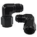 Murtenze 2 Pack Swivel Fitting Adapter, 10AN Female to 10AN Male Flare 90 Degree Aluminum Black, for Automotive, Hose Connections