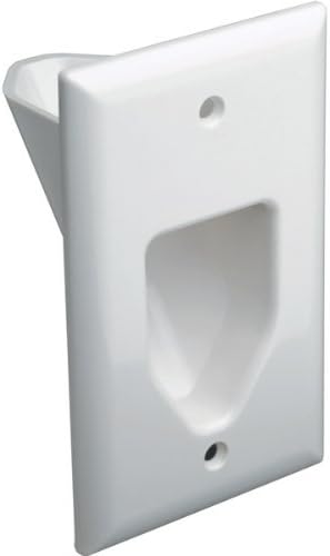 DataComm 45-0001-WH 1-Gang Recessed Low Voltage Cable Plate (White) (10)