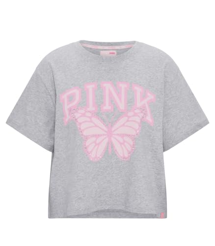 Victoria's Secret PINK | Elle Campus Cotton™ Cropped Tee, Medium Heather Grey, S - image 4