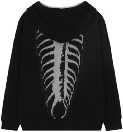 OCUH Y2K Vintage Centipede Bone Knitted Grunge Sweatershit Oversized Pullover Loose Sweater Streetwear Hoodies3