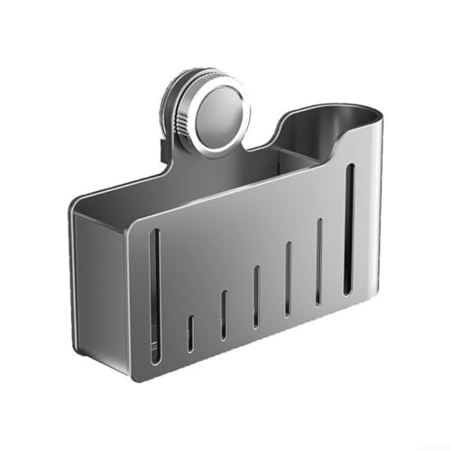 Caja de almacenamiento multiusos con ventosa para puertas de gabinete de cocina o baño, acero al carbono y cesta organizadora ABS para guardar artículos del hogar