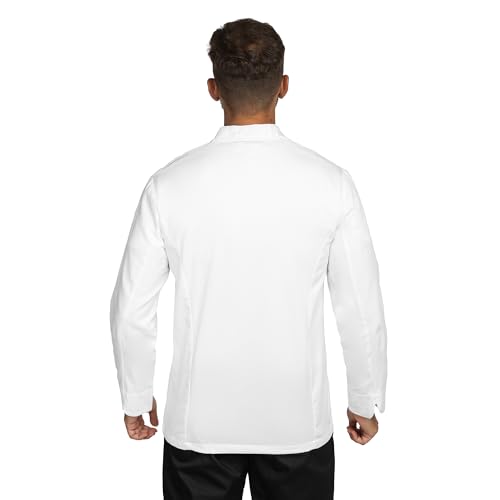 PALLTEX KOTO LS 100% Baumwolle Kochjacke Unisex Kochjacke Damen Kochjacke Herren Kochkleidung Professional Chef Uniform Langarm (Weiss, M) – Bild 2