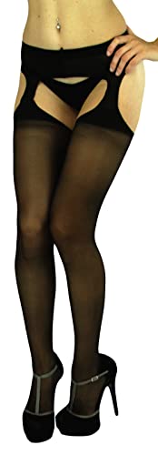 Image of ToBeInStyle Women's Attached Garter Belt Suspender Nylon Stocking Pantyhose