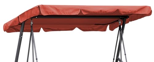 QUICK STAR Toit de Balancelle 200 x 145 cm Rouge-Orange Impermeable | Toile de Rechange pour Balancelle 3 Places Universelle UV 50