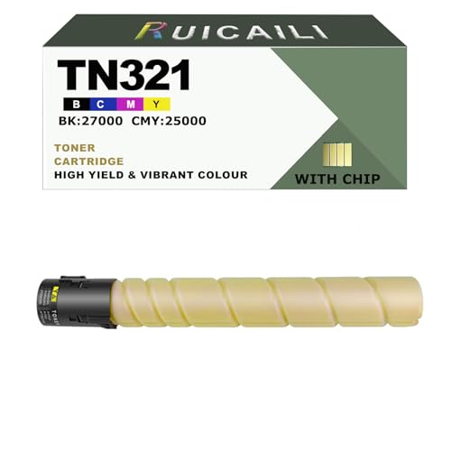 Toner compatible TN321 jaune pour Konica Minolta BizHub C364e C284 C224e C7828e