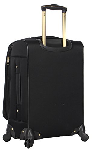 Steve Madden Unisex-Adult (Luggage only) Carry on Bag with Spinner Wheels, Rockstar Black, 20in2