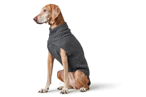 Hunter Hundepullover GENF, Farbe: anthrazit, Strickpullover für kalte Tage, weich, anschmiegsam, recyceltes Polyester, waschbar, umgschlagbarer Halskragen, hohe Elastizität, Größe: 30