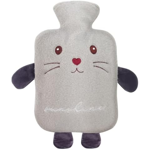 Wärmflasche mit Bezug - Wärmflasche Groß 2 Liter Gummi Wärmeflasche Cover