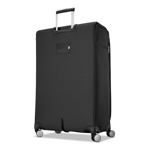 Image of Samsonite 2-PC Soft-Sided 21 /29 inch (Carry-On & Large Checked), Lightweight Expandable Element Luggage Set with 2 Front & 1 Side Pocket, Four Spinner Wheels, Adjustable Handle, Durable- Black