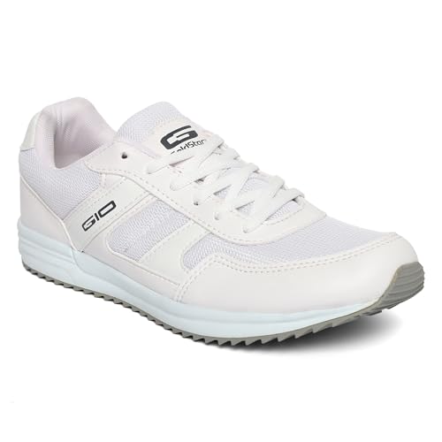 Image of GOLDSTAR NOVA White Stylish Comfortable Casual Sneakers Lightweight Shoes for Running, Walking, Gym,Trekking, Hiking & Party Lace-Up Running Shoes for Men