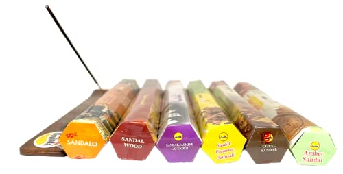 Sreevani Incense Sticks Variety Pack #16 And Incense Stick Holder Bundle Gift Set With 6 Sandalwood Fragrances #2 #TOP2