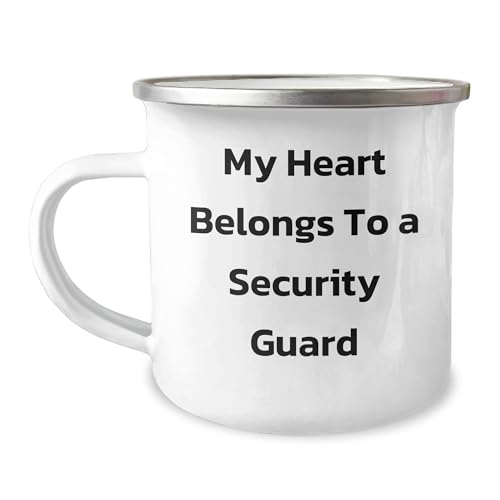Security Guard Camping Mug My Heart Belongs To A Security Guard Valentine's Unique Gift from Men to Security Guard