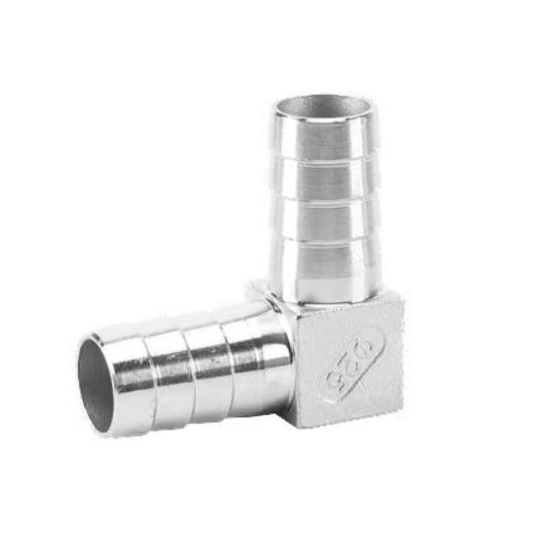 Hose Barb 304 Stainless Steel Hose Tail Barb Connectors 6mm 8mm 10mm 12mm T Type Y Type Pipe Fitting Pagoda Tail Barb Connector (L Elbow,50mm)