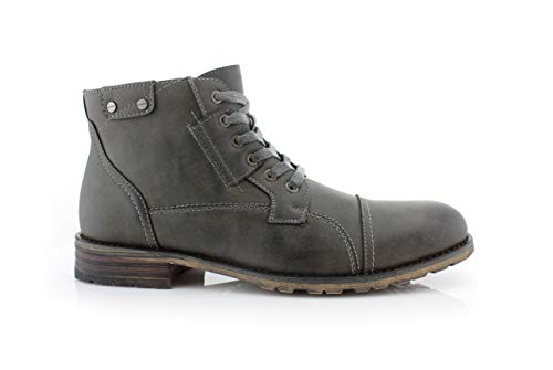 Image of Polar Fox Men's Casual Cap-Toe Ankle Boot Collection | Lace-Up Work, Combat, and Chukka Styles