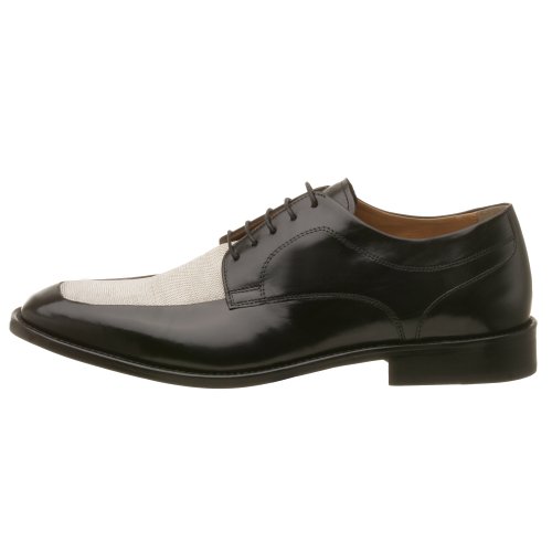 Image of Florsheim Men's Norton Linen Moc Toe Oxford,Blk Lthr /Linen Plug,8.5 EEE