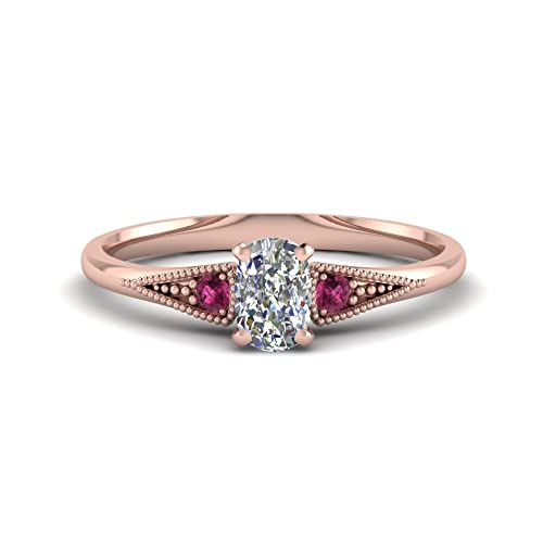 Bague trois pierres plaqué or rose ajustable de la taille 47 à 70 - 2