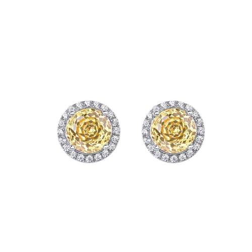 Boucles d'oreilles diamant taille rose brillant halo argent sterling pour femme mariage