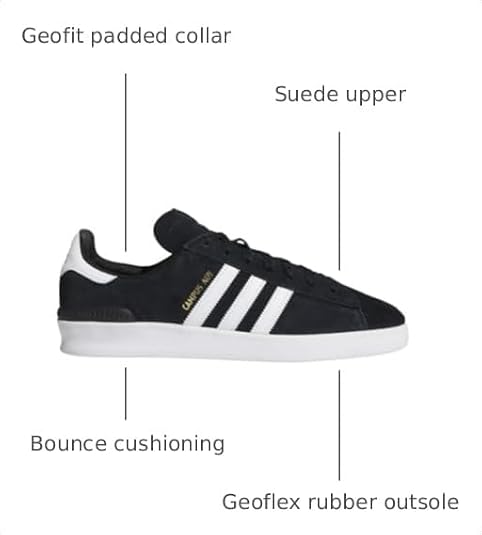 Adidas Unisex Campus ADV Core blackFtwr White/FTWR White 9.5 US