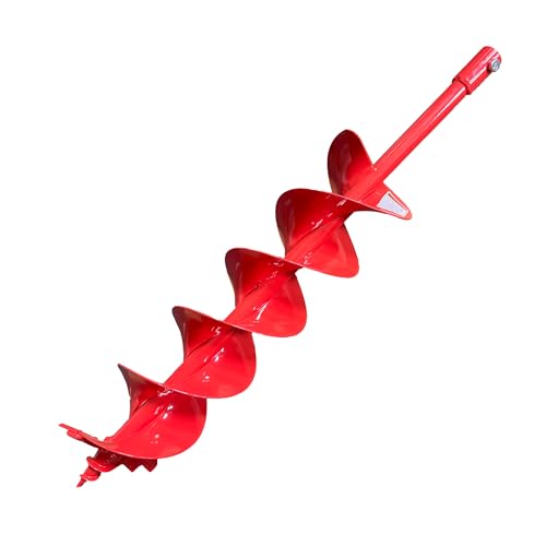 THUNDERBAY 6 Inch Diameter 36 Inch Long Double Sprial Earth Auger Bit with Sprial Drill Bit and Two Zigzag Replaceable Blades