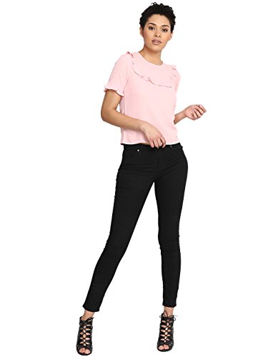 Image of Harpa Black Solid Blouse(GR5255-BLACK)