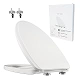 YNR Toilet Seat with Slow Close Hinges, Standard Elongated Toilet Seat with Non-slip Seat Bumpers, Easy to Install & Clean, Heavy Duty PP Material, Fits All Toilet Brands (Y7)