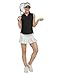 BGOWATU Women's Sleeveless Golf Polo Shirts Collared V Neck Tennis Tops Dry Fit UPF 50+ Workout Tank Lightweight Black M