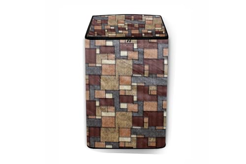Image of Stylista Top Load Fully Automatic Washing Machine Cover Compatible for IFB 8 kg, 8.5 kg, 9 kg & 9.5 kg, Seamless Pattern Brown