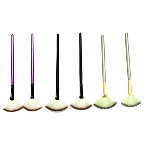 WEFOO 6Pcs Fan Mask Brush Facial Mask Brush Makeup Brushes Cosmetic Tools