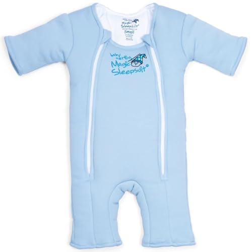 Image of Magic Sleepsuit Baby Merlin's Swaddle Transition Product - Cotton - Blue colour - for 3-6 Months baby