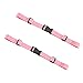 rockible Set of 2 Nylon Backpack Chest Harness Belts with Clips, Waist Strap Pink