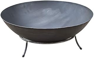 Köhko miska paleniskowa & Pit Kup Fire Bowl Marbela ok. 50x50x24 cm ze stali z 3 nóżkami do BBQ, Camping, ognisko ogrodowe na węgiel drzewny lub drewno z podstawką